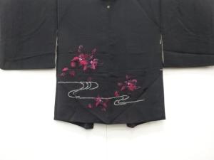 流水に桐模様　刺繍　一つ紋　絵羽織